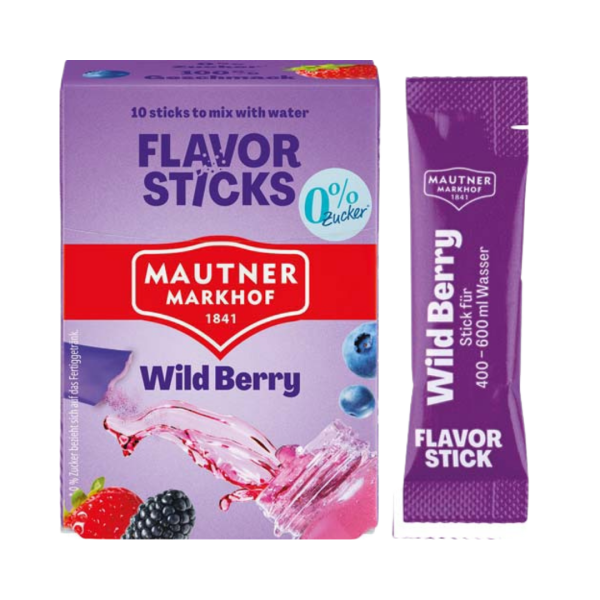 747166 Mautner Flavor Sticks Wild Berry, 0 Prozent Zucker, vegan, 10 Stk